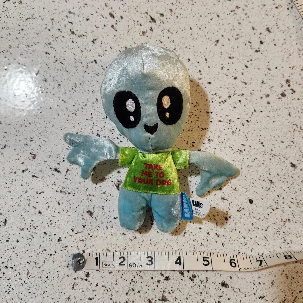 Bark A.R.F (Alien Retriever Friend) Squeaky Crinkle Plush Dog Toy sz S/M